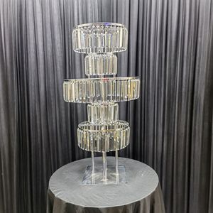<span class=keywords><strong>Torre</strong></span> de champán decorativa de alta calidad, cristal chapado <span class=keywords><strong>en</strong></span> oro, tres capas, estante de flores Arhat, soporte de suelo - Product Image 2