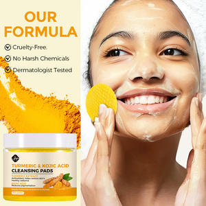 60 Almohadillas Faciales de Algodón de 3 Capas con Ácido Kójico y Cúrcuma para Aclarar la Piel, Tónico Facial Blanqueador y Limpiador para el Acné - Product Image 4