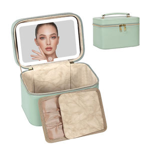 Petite trousse de maquillage OBOX version coréenne avec miroir LED, luminosité réglable pour les adolescentes, voyage de shopping - Product Image 2
