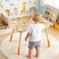 Juguetes de Madera Montessori para Bebés y Niños Pequeños de 1 Año, Juego de Mesa con Cuentas de Dibujos Animados, Entrenamiento de Coordinación Mano-Ojo, Educación