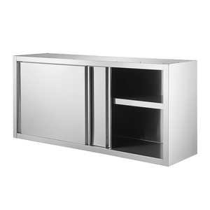 Muebles de cocina comerciales Gabinete lateral de pared de acero inoxidable fácilmente ensamblado con puerta corredera para hoteles y restaurantes - Product Image 4