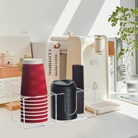 Opbergbak voor koffie-accessoires van helder acryl, met ruimte voor deksels en roerstaafjes, voor aanrecht of koffiehoek.