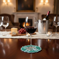 Vente en gros de napperons de table en lin personnalisés avec logo brodé, serviettes de cocktail rondes pour bars, fêtes, mariages, restaurants