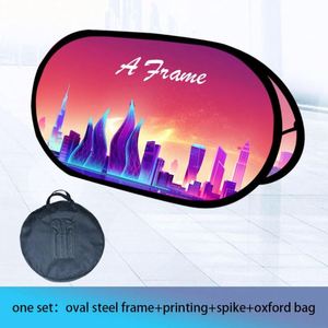 Custom Foldable Pop <b>Banner</b> Stand Zinc-plated Steel Frame Multiple Shapes Metallic Polyester Materials Custom Color Silk Screen - Product Image 6
