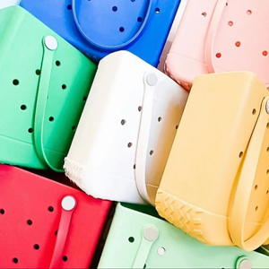 新しいデザインの防水・洗濯可能なEVAビーチバッグ、ゴム製シリコンハンドバッグ、ボグバッグ、トートバッグ（女性用、大・中・小） - Product Image 1