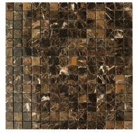 Mosaïque de marbre brun hexagone finition aiguisée pour carreaux de sol