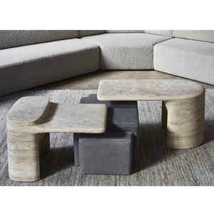 Bắc Âu Thiết Kế Hiện Đại Phòng Khách Hóa Thạch Đá Travertine Side Bàn Cà Phê Đồ Nội Thất Luxury Cafe Bảng <span class=keywords><strong>Marble</strong></span> - Product Image 1