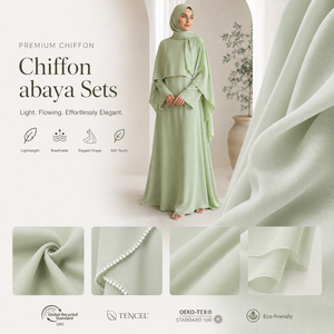 Set Abaya Hijab in Chiffon Premium a Strati, Vestito Interno <span class=keywords><strong>con</strong></span> Collo Tondo e <span class=keywords><strong>Mantella</strong></span>, Elegante <span class=keywords><strong>Abito</strong></span> Modesto, Fornitore OEM <span class=keywords><strong>con</strong></span> Etichetta Privata - Product Image 6