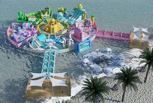 Parc aquatique flottant portable d'usine, aire <span class=keywords><strong>de</strong></span> <span class=keywords><strong>jeux</strong></span> aquatique gonflable en PVC avec toboggans pour les événements <span class=keywords><strong>de</strong></span> loisirs aquatiques en plein <span class=keywords><strong>air</strong></span> - Product Image 5