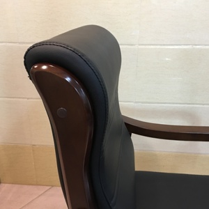 Sedie per visitatori in legno di lusso <span class=keywords><strong>sedia</strong></span> per visitatori in pelle nera <span class=keywords><strong>senza</strong></span> ruote - Product Image 4