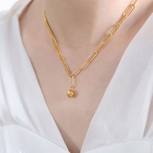 Collar con Colgante de Acero Inoxidable Original, Moderno, Impermeable y Antideslustre, Chapado en Oro de 14k y 18k para Mujer y Hombre - Product Image 5