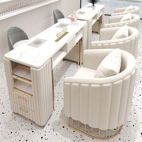 Produits très vendus Ensemble table et chaises de manucure professionnelle légère et de luxe pour intérieur design de salon de beauté équipement pour manucure