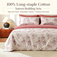 Ensemble de housse de couette imprimée moderne de haute qualité, 100% coton, écologique, 300 fils, pour toutes les saisons