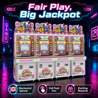 Borne d'arcade à prix d'usine pour parcs d'attractions, conçue comme borne de jeu de poussée de pièces avec un retour sur investissement élevé et une solution de jeu de poussée de pièces