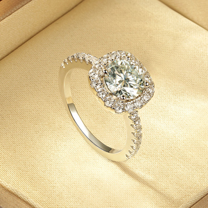 Anelli di Fidanzamento di Lusso con Moissanite da 8mm 2.0ct Colore <span class=keywords><strong>D</strong></span> VVS1, Montatura a Griffe Scintillanti, per Donne, con Certificato - Product Image 3