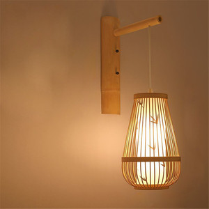 High Quality Eco-friendly <strong>Wicker</strong> Rattan <strong>Wall</strong> <strong>Lights</strong> for Restaurant Homestay Corridor Home Decor Creative Japanese Bamboo Lamp - Product Image 2