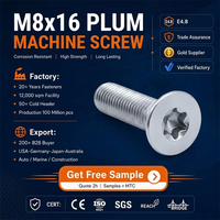 Manufacturer Carbon Steel Stainless Steel 304 Galvanized 8.8 Grade Countersunk Head Internal plum Machine Screws