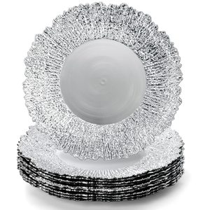13 Inch Round Silver Gold Charger Plates Reusable <strong>Reef</strong> Serving Round Dinner Restaurant Plate - Product Image 1