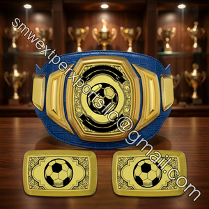 Cinturón de Campeonato Personalizado, Diseño All Star, Acabado Dorado, Placa Metálica Grabada, Cuero Genuino - Product Image 3
