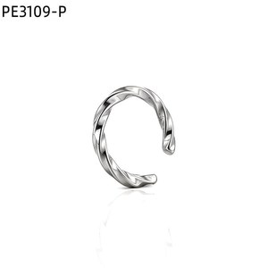 Amy Amy Twisted Rope <b>Cuff</b> Earring <b>Silver</b> Plated Women's Party Trendy Fashion Jewelry Geometric Design PE3109 - Product Image 1