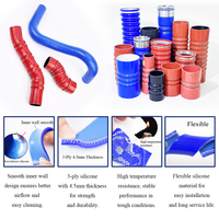 Tuyau en silicone flexible à 4 plis tressés, résistant à haute pression, pour radiateur de camion, avec bosse droite
