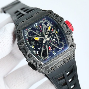 New RM Orange Carbon Fiber Case butterfly Buckle <b>Skeleton</b> <b>Automatic</b> Mechanical Movement Waterproof Sports Mechanical <b>Watch</b> - Product Image 3