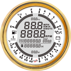 Nuevo Medidor Multifunción ECMS Negro de 85 mm, 8-16 V, 5 Bares, Resistente al Agua IP67, <span class=keywords><strong>Bisel</strong></span> de Acero Inoxidable 316L, <span class=keywords><strong>Instrumentos</strong></span> para Barcos - Product Image 6