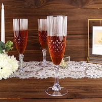 Flûtes à champagne réutilisables en plastique sans BPA de 8 oz, motif diamant, gobelet à vin pour événements de mariage, restauration, boîte personnalisée disponible
