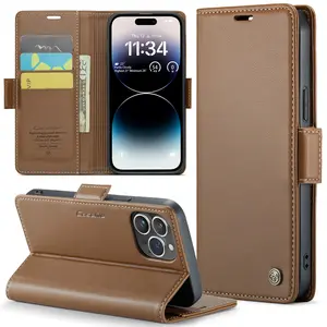 通用翻盖皮套夹手机套皮肤手感PU皮革后盖适用于iPhone 15 Pro Max手机钱包套