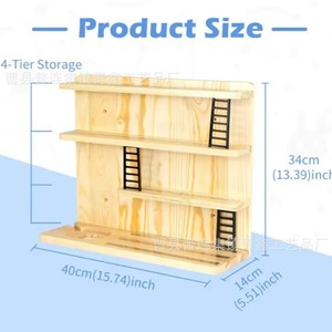 Wooden Figurine Display Rack <b>Wall</b> <b>Mounted</b> Multi Layer Childrens Bedroom Hanging Rack Decorative <b>Shelf</b> - Product Image 4