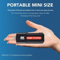 X2PLUS 2025 Nouvelle console de jeu Android TV Stick 8K Ultra HD double système, 64 Go de mémoire, stockage extensible 128 Go, 3000 jeux intégrés