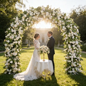 U-shape Rose Floral Entrance <strong>Arch</strong> <strong>Gate</strong> Wedding Stand Flower Arrangement <strong>Arch</strong> for Backdrop Wedding Floral <strong>Arch</strong> - Product Image 1