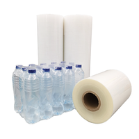 Film rétractable en PE pour emballage de bouteilles de boissons industrielles, film rétractable en plastique POF de 40 microns, film rétractable thermique