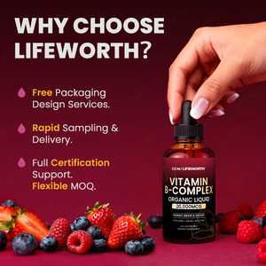 Lifeworth Advanced <span class=keywords><strong>B</strong></span> Complex Vitamine Druppels Alle 8 <span class=keywords><strong>B</strong></span>-Vitaminen voor Energiemetabolisme & Ondersteuning van het Zenuwstelsel Volwassenen Oraal Vloeibaar - Product Image 6