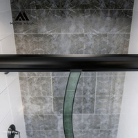 Porte de douche coulissante semi-courbe sans cadre sur mesure pour projet de salle de bain Mars Villa avec verre trempé SGCC CE