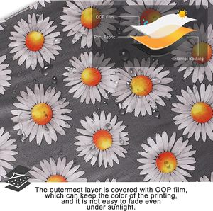 Couverture de Table de pique-nique avec couvertures de banc 3 pièces ensemble élastique ajusté Rectangle nappes en vinyle <span class=keywords><strong>toile</strong></span> <span class=keywords><strong>cirée</strong></span> imperméable pour l'<span class=keywords><strong>extérieur</strong></span> - Product Image 5