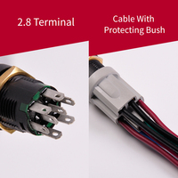 TOOWEI Interruptor de Botón Pulsador Sellado para Panel Frontal de 16mm, 3 Amperios, Momentáneo y de Retención, Doble Polo, IP67