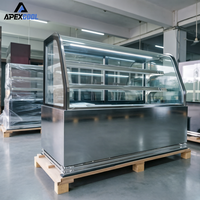 Vitrine réfrigérée haut de gamme en acier inoxydable pour charcuteries et pâtisseries, idéale pour cafés et supermarchés