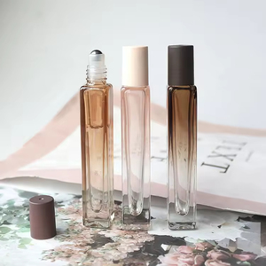 Botella de Vidrio de 8 ml con Rodillo, Estilo Moderno, Color Rosa y Café, Fondo Cuadrado y Grueso, para Perfume y Aceites Esenciales - Product Image 2