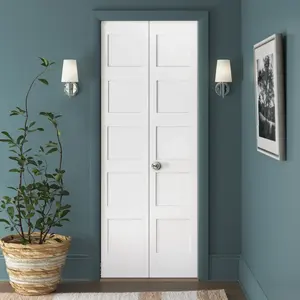 80英寸高度简单设计实芯木质底漆白色折叠摇床柜门