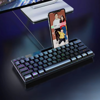 Clavier filaire personnalisable 61 touches ergonomique en plastique, clavier de jeu Teclado LED RGB