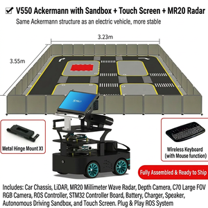 Base mobile professionnelle ROS à structure <span class=keywords><strong>Ackermann</strong></span> UGV, V550 AMR avec caméra de profondeur, LiDAR N10P et radar MR20 pour la planification de trajectoire - Product Image 1