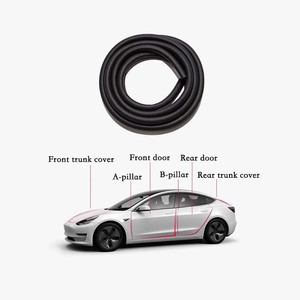 Offre spéciale pour Tesla modèle 3 & Y Kit de joint de porte en caoutchouc insonorisé bande d'étanchéité anti-vent Kit de réduction du bruit du vent 2017-2022 - Product Image 1