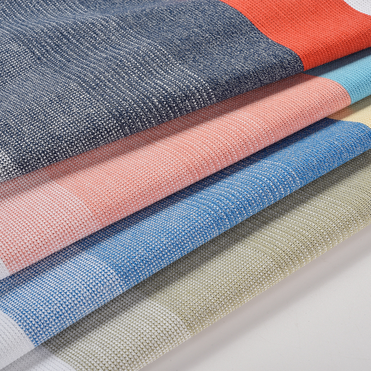 Double Face Custom Yarn Dyed Warp Stripe 47.5% Cotton 23.5% Viscose 24% Polyester 5% Spandex Lightweight Breathable Anti-Static