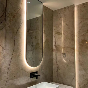 Vente chaude <span class=keywords><strong>Normandie</strong></span> Gris Marbre Grande Dalle Pierre Naturelle Hôtel Décor Poli - Product Image 1