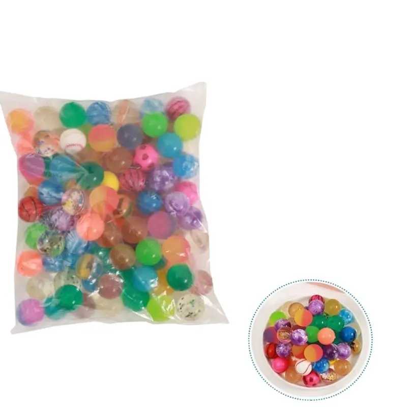 Mixed-color High Jumping Bouncing Rubber Ball , big rubber balls , Birthday Gift Bouncy Ball With Handle