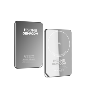 Batterie externe L148B à puce intelligente avec protection multicouche, ultra-fine 7,3 mm, trou pour cordon magnétique, charge sans fil 15W, PD 20W, 5000mAh, LED, laser gratuit - Product Image 1