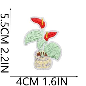 Patchs thermocollants brodés mignons de plantes en pot et de fleurs pour vêtements de garçons et de filles, et décoration de sacs - Product Image 2