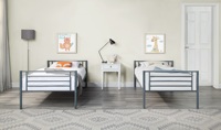 Lit Superposé Métallique Robuste sur Mesure pour Adultes, Cadre de Lit Double Pont en Acier pour Loft, École, Hôtel, Dortoir