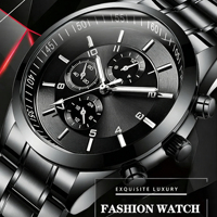 Jam Tangan Pria OEM Baru Mewah Tali Baja Anti Karat Diameter 40mm Quartz Kalender Tahan Air Bisnis Fashion Tampilan Sederhana